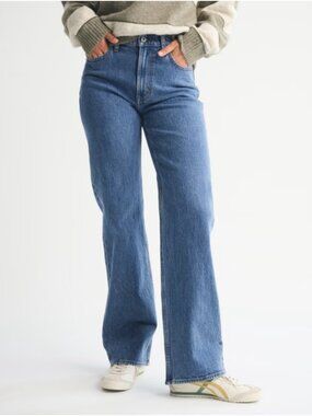 NWT Abercrombie & Fitch High Rise 90s Relaxed Jeans (Medium Marble)